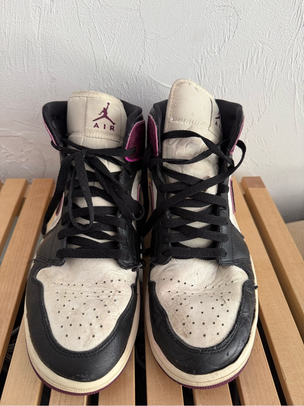 Nike Air Jordan 1 Mid Bordeaux Black White Men’s Size 11.5 Sneakers Shoes